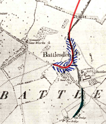 sketch map accompanying CRT130Battlesden8